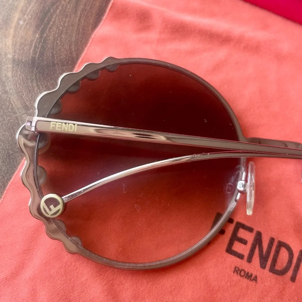 Fendi Pearls Oversized Round Sunglasses